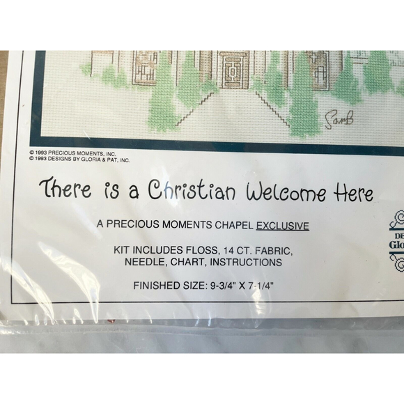 Precious Moments There is a Christian Welcome Here Counted Cross Stitch Kit - Picture 2 of 3